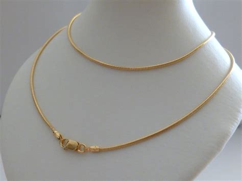 18k Gold Snake Chain Necklace 18ct 750 Solid Gold Rope Chain - Etsy Australia