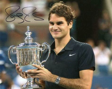 ROGER FEDERER SIGNED AUTOGRAPH 8X10 PHOTO - TENNIS ICON, BALL, HOLDING ...