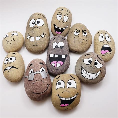 Downloadable Silly Faces Group 2 Rock Painting Tutorial - Etsy Australia | Basteln und ...