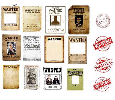 Western Wanted PNG Poster, Cowboy Wild West Fonts, Instant Download ...