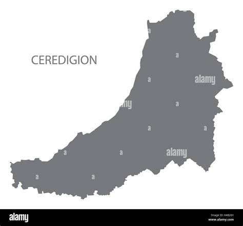 Ceredigion Wales Map grey Stock Vector Image & Art - Alamy