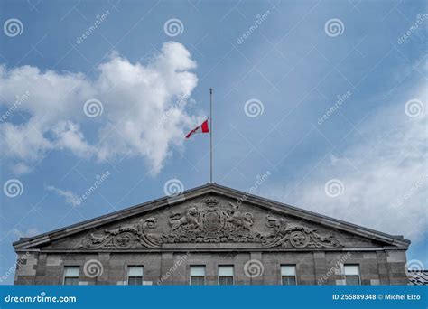 Rideau Hall Governer Generals Canadian Flag at Half Mast Queen ...