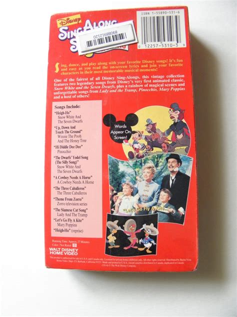 Snow White Heigh Ho Disney Sing Along Songs VHS Video Tape | Etsy