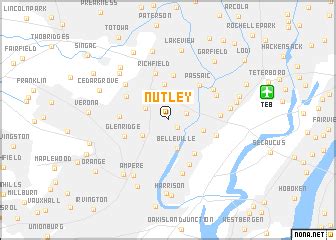 Nutley (United States - USA) map - nona.net