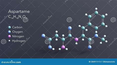 Aspartame Molecular Structure 3d, Flat Model, Sugar Substitute ...