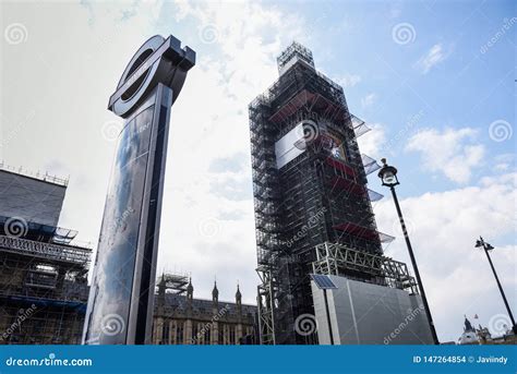 LONDON, ENGLAND, UK. 13TH APRIL, 2019 Scaffolding Around Big Ben during ...