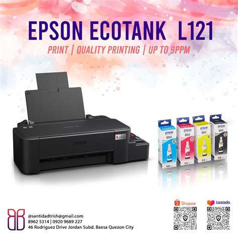 Epson L121 Ink Tank Printer (Print, Ink Tank System, 664 Ink) 121, Computers & Tech, Printers ...