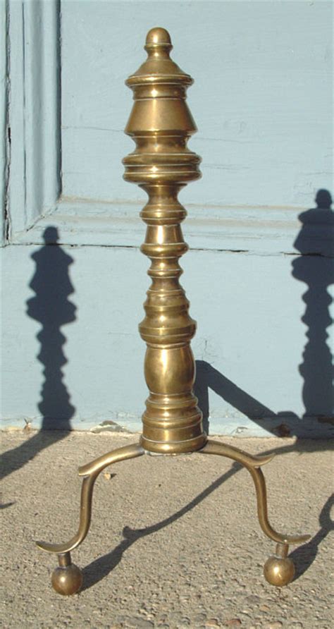 Antique brass fireplace andirons c1840 : Item # 2695 For Sale ...