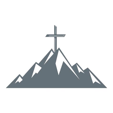 Baptist cross in mountain logo design. Cross on top of the mountain. Church and Christian ...