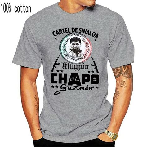 El Chapo Guzman T Shirt Sinaloa Cartel Gangster Sicario Mexican Hitman Narco Cotton Tee Shirt ...