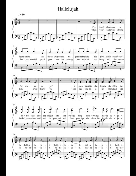 Free Printable Sheet Music For Piano Hallelujah