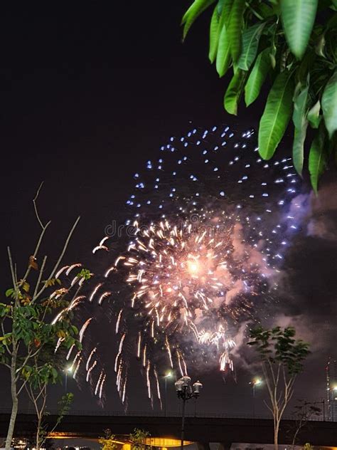 Fireworks, Tet Lunar New Year, Vietnam Stock Photo - Image of lunar ...