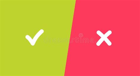 Tick and Cross Signs on Green and Red Background Stock Vector - Illustration of agree, button ...