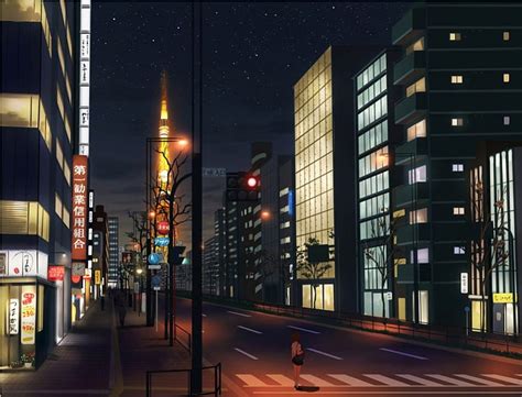 Night City, house, scenic cg, home, city, anime, scenery, realistic, road, star, HD wallpaper ...