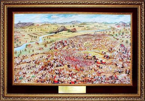 A replica of the centuries old painting depicting the battle of ...