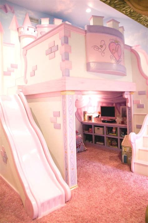 beautiful-bedroom-and-playroom-in-one-room-with-castle-loft-bed-princess-style-wonderful-large ...