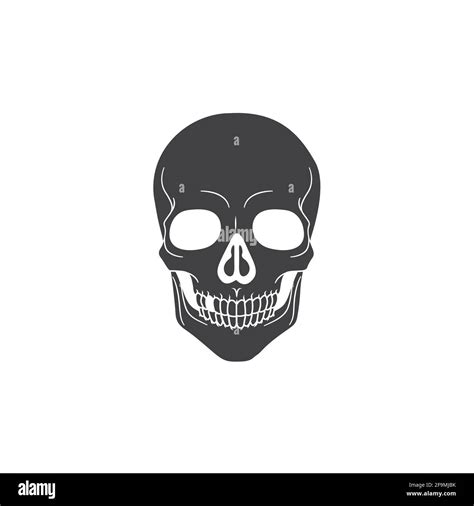 Modern Minimalist Human Skull Icon Vector Illustration. Simple skeleton of head icon for ...