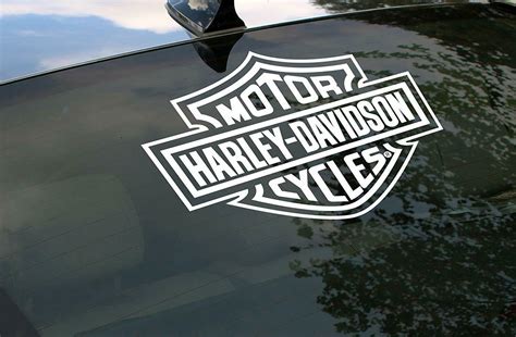 Harley Davidson Logo Die Cutz White Vinyl Rear Windshield Decal - Stickers & Decals