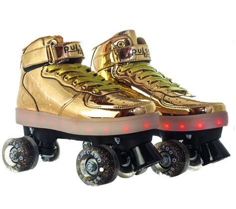 Pulse Light-Up Gold Roller Skates - QVC.com