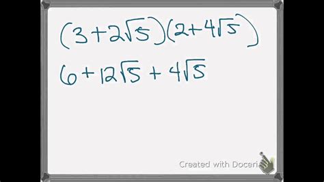 Multiplying Binomial Radical Expressions - YouTube