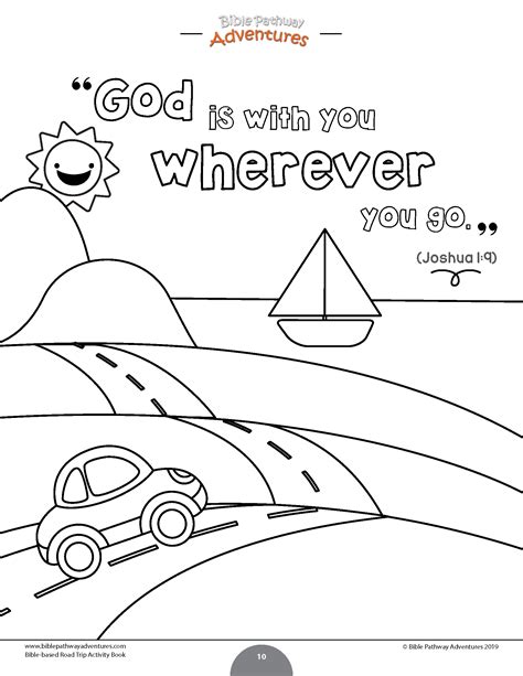 Bible road trip coloring page for kids | Bible verse coloring page free printable | FREE ...