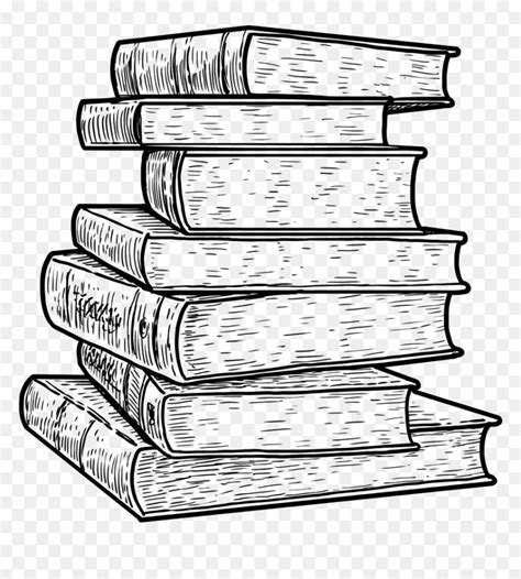 Stack Of Books Line Drawing , Png Download - Dessin Pile De Livre, Transparent Png - vhv