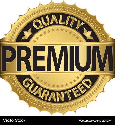 Premium quality guaranteed golden label Royalty Free Vector