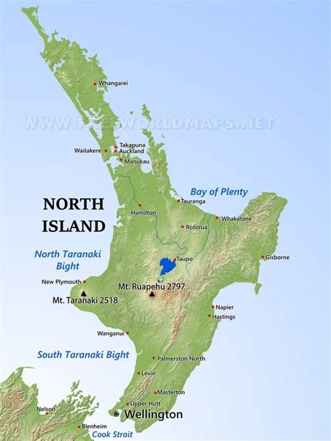 New Zealand North Island map | New zealand north, Map of new zealand, North island