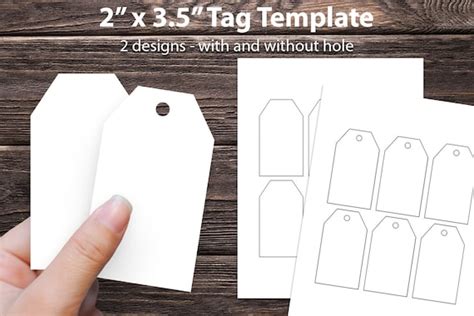 Hang Tag Template 2 X 3.5 Digital Tag Template - Etsy