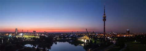 Olympic Park Munich Viewpoint after Sunset – PanoTwins