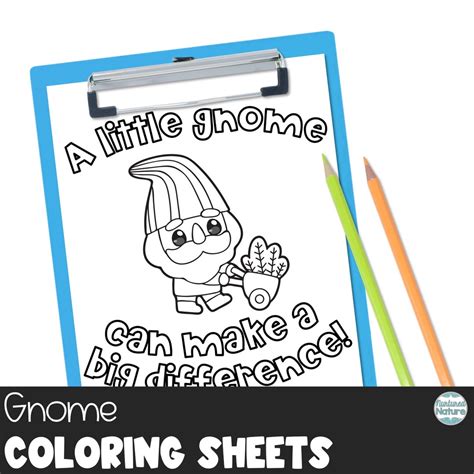 Spring Gnome Coloring Pages for Kids, Printable Coloring Sheets, Spring ...