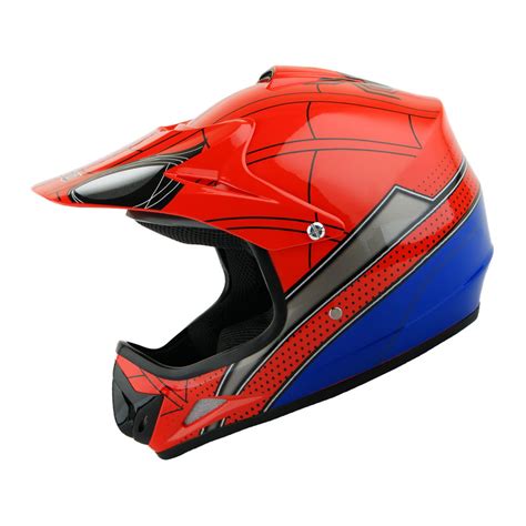 WOW Youth Kids Motocross BMX MX ATV Dirt Bike Helmet Spider Red ...