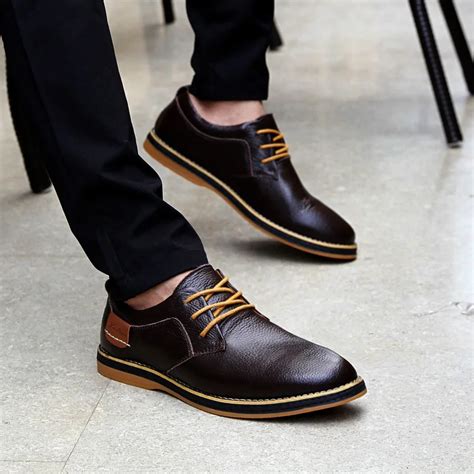 New leader male shoe leisure shoes fashion men Oxford work dress shoes outdoor mens black casual ...