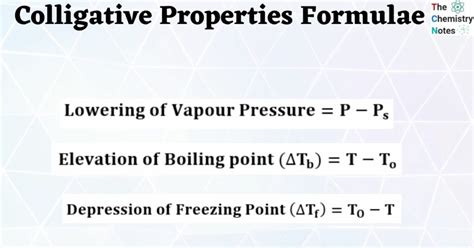 Colligative Properties Formulae