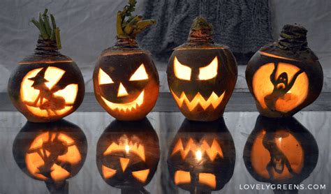 How to Easily Carve a Turnip Jack-o-Lantern -- Lovely Greens