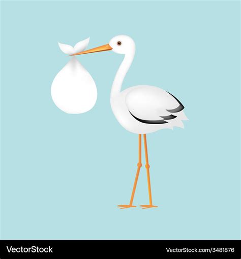 Stork with baby Royalty Free Vector Image - VectorStock