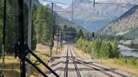 Bernina Express, view from Locomotive Stock Photo | Adobe Stock