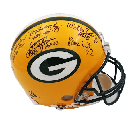 Multi-Signed Green Bay Packers Hall of Famers Proline Helmet With 11 ...