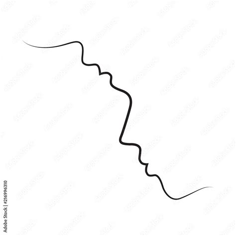 Neck kissing couple lineart on white Stock Illustration | Adobe Stock