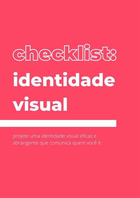 the cover of checklist identidade visual