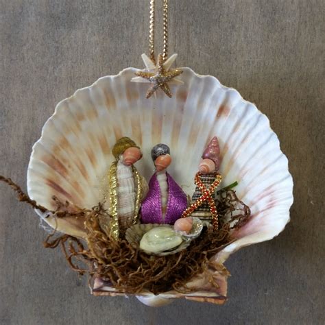 This Seashell Three Wise Men Manger Scene Christmas Nativity Ornament is sure to be a favorite ...
