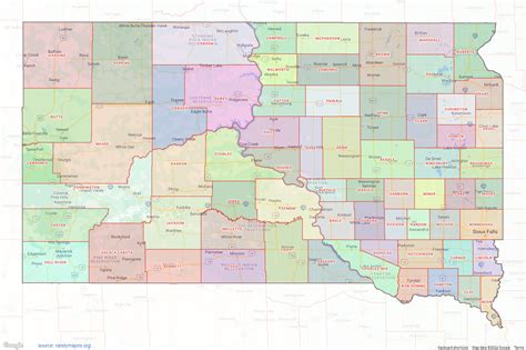 South Dakota County Map – shown on Google Maps