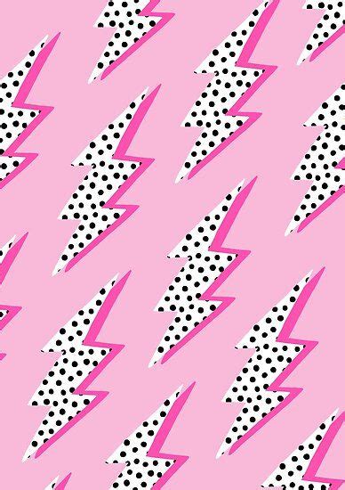 'Pink lightning bolt' Poster by ChimaineMary | Cute patterns wallpaper ...