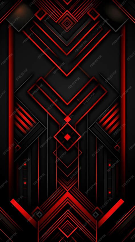 Premium AI Image | Red geometric background black wallpaper for phone