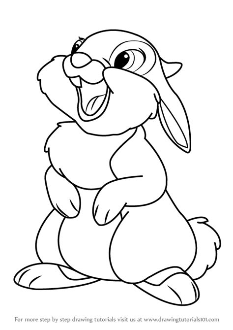 Learn How to Draw Thumper from Bambi (Bambi) Step by Step : Drawing Tutorials