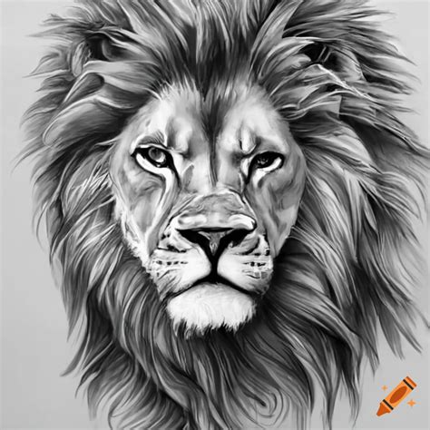 A majestic lion tattoo design symbolizing strength and dominance on Craiyon