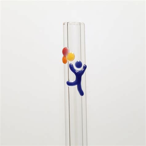 Children's Hospital Colorado Foundation Balloon Boy Glass Straw with Brush - Drinking Straws.Glass