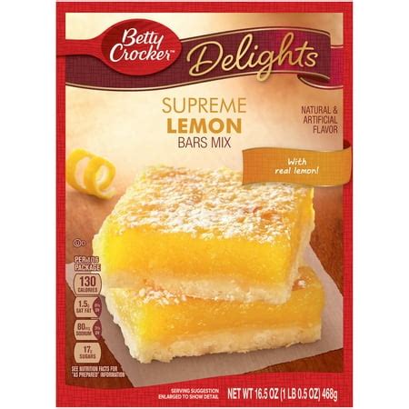 Betty Crocker: Lemon Bars Sunkist, 16.5 Oz - Walmart.com