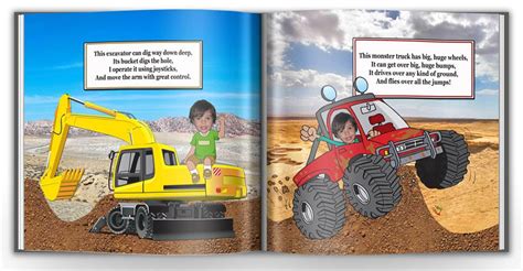 Personalized Trucks Book for Boys, with photo face and name - My Custom ...