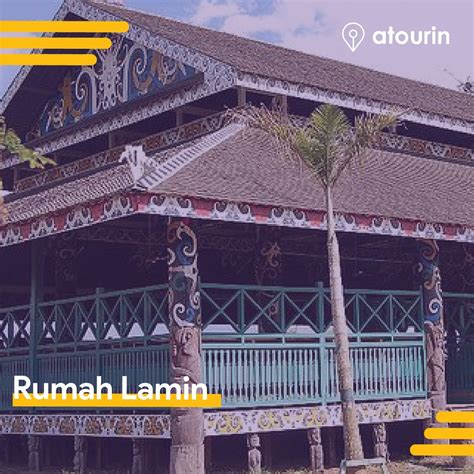 an ornate building with palm trees in front of it and the words rumah ...